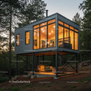 Modern Glass House in Lush Forest Setting
