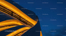 Futuristic Building Facade with Night Illumination