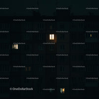 Illuminated Windows in Dark Urban Building