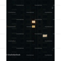 City Apartment Building with Illuminated Windows at Night