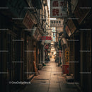 Narrow Alleyway with Vibrant Traditional Asian Signs