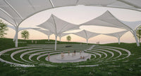 Modern Outdoor Amphitheater with Abstract Canopy Design