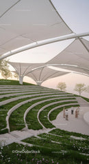 Modern Open-Air Amphitheater with White Canopy
