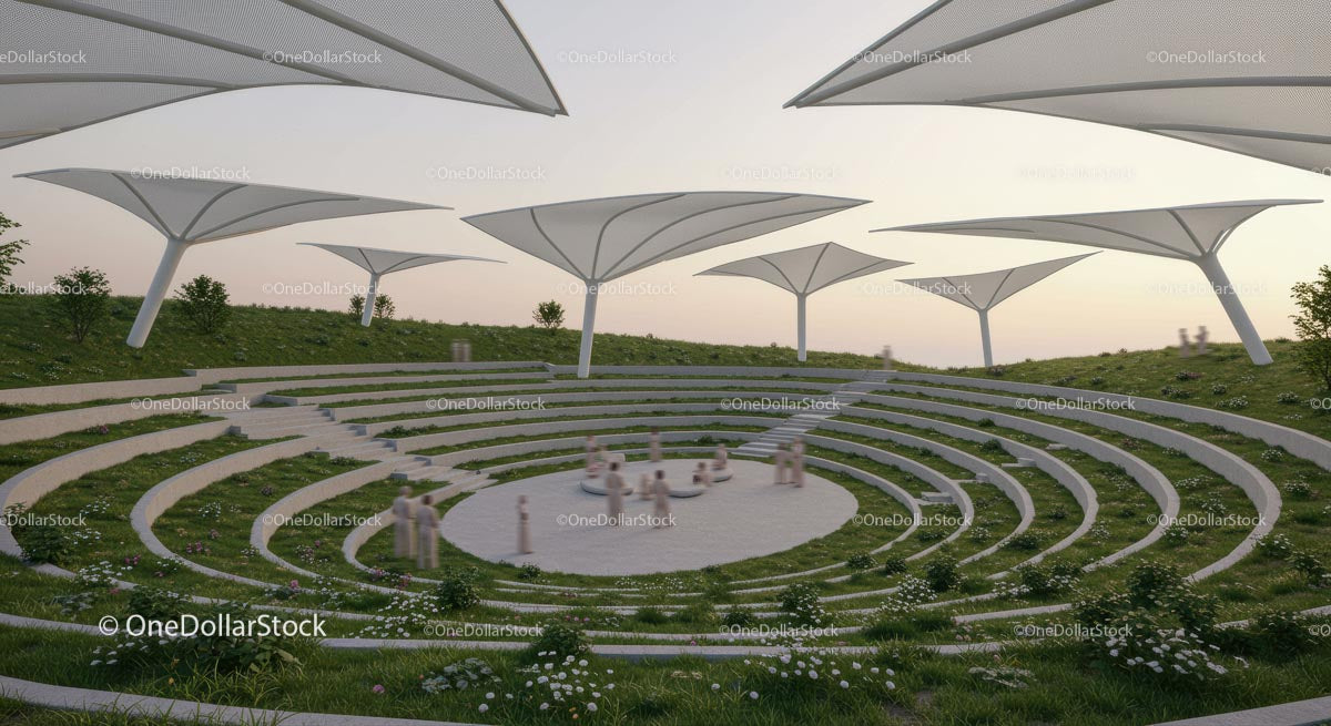 Modern Amphitheater with Innovative Canopy Design
