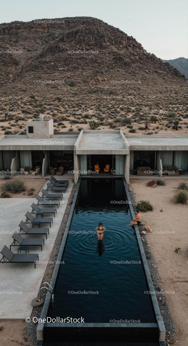 Modern Desert Villa with Infinity Pool and Mountain Views