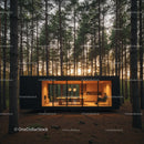 Modern Cabin with Glass Walls in Tranquil Forest Setting
