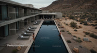 Luxury Desert Hotel with Infinity Pool and Minimalist Design