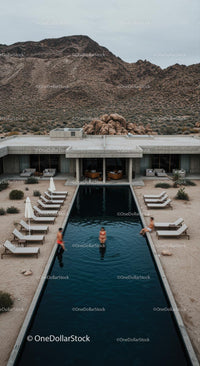 Luxury Modern Villa with Pool in Desert Landscape