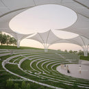Modern Open-Air Amphitheater with Elegant White Canopy