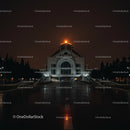 Illuminated Architectural Building at Night