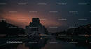 Majestic Monument Silhouetted Against a Vibrant Sunset