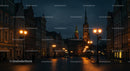 Charming Nightscape of Historic City Center