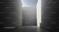 Modern Concrete Architecture with Sky View