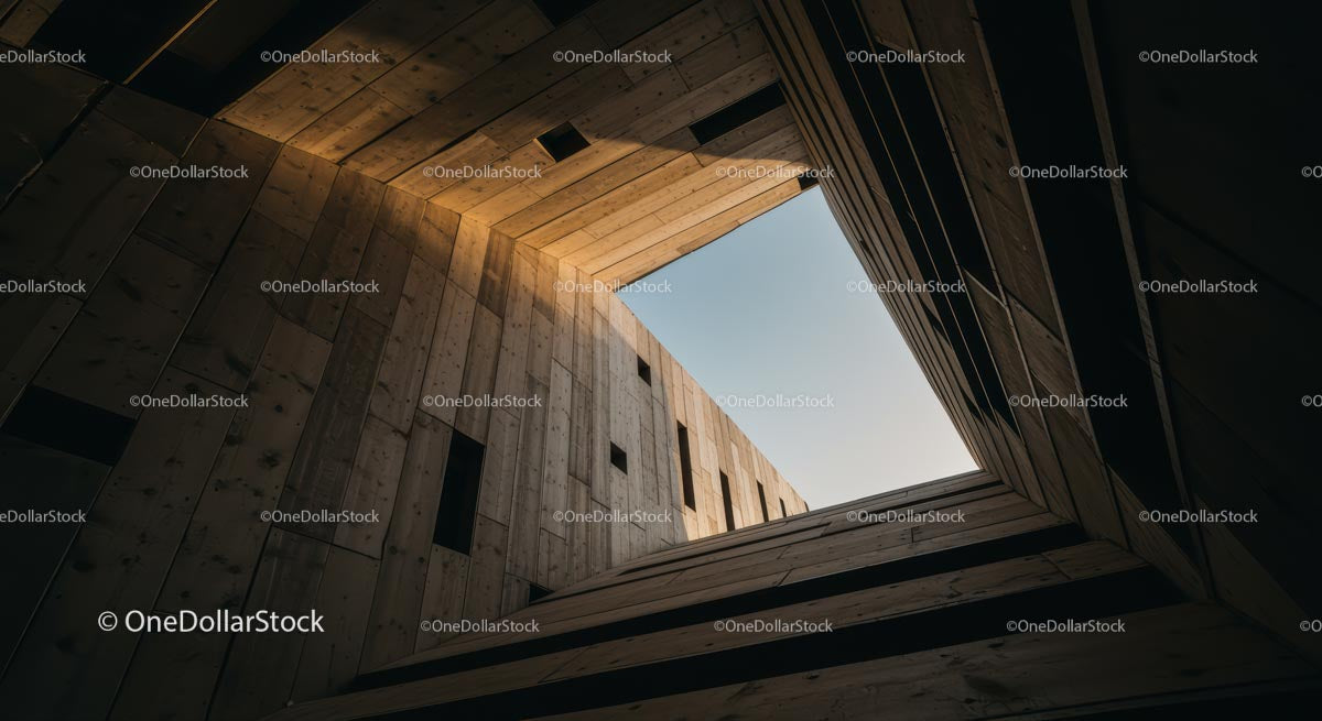 Świetlik Przez Nowoczesną Drewnianą Architekturę