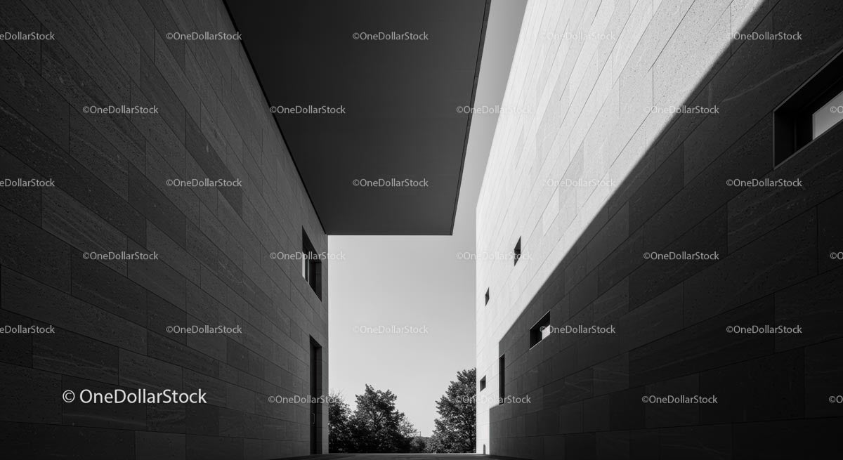 Minimalist Architectural Passage with Light and Shadow