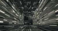 Futuristic Illuminated Interior with Geometric Design