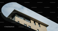 Modern Building with Geometric Design Against Sky