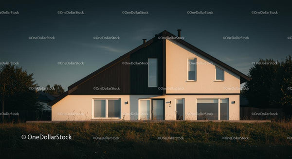 Nowoczesny dom z elegancką architekturą o zmierzchu