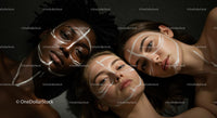 Diverse Trio with Artistic Face Paint