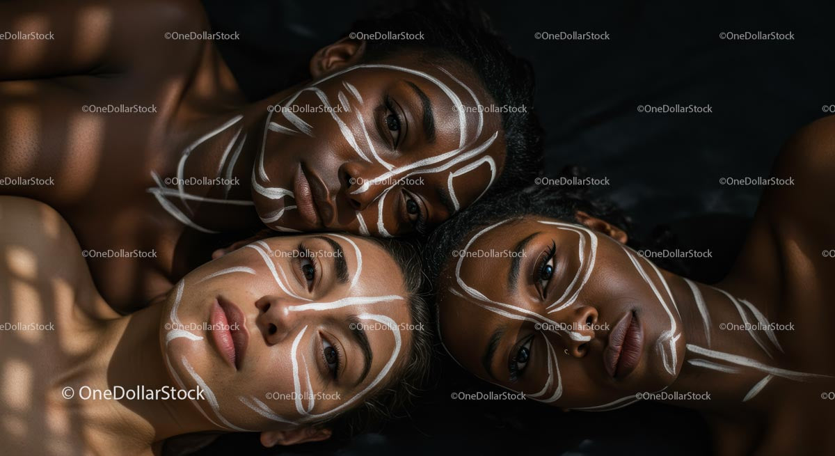 Artistic Portrait of Diverse Women with Face Paint