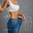 Toned Body in Loose Blue Jeans After Weight Loss