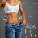 Fit Woman Showcasing Slim Waist in Loose Jeans