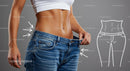 Slim Waist in Loose Blue Jeans Showcasing Weight Loss