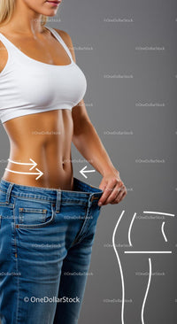 Woman Confidently Flaunting Weight Loss in Loose Jeans