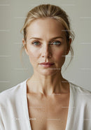 Confident Mature Woman in Elegant White Attire