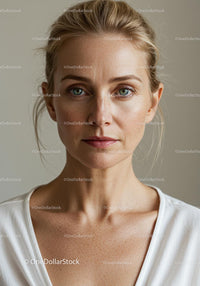Confident Woman in White Shirt with Natural Beauty