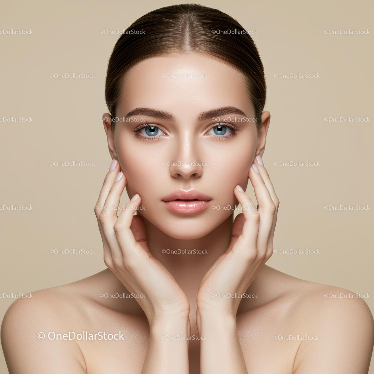 Elegant Portrait of a Woman with Flawless Skin
