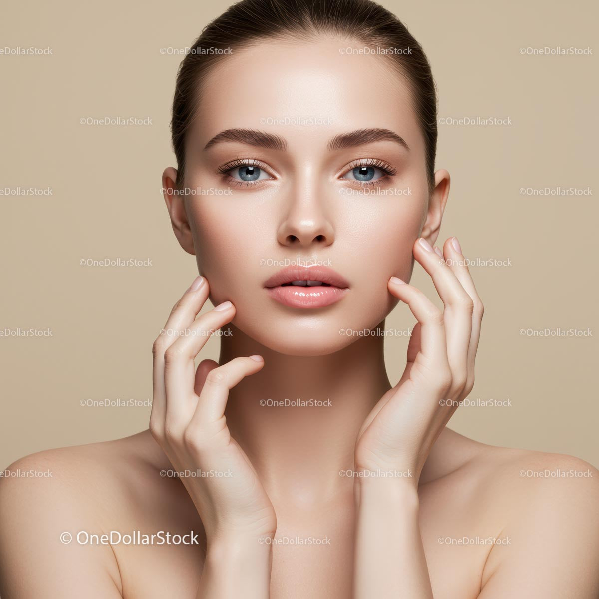 Elegant Portrait of a Woman with Flawless Skin