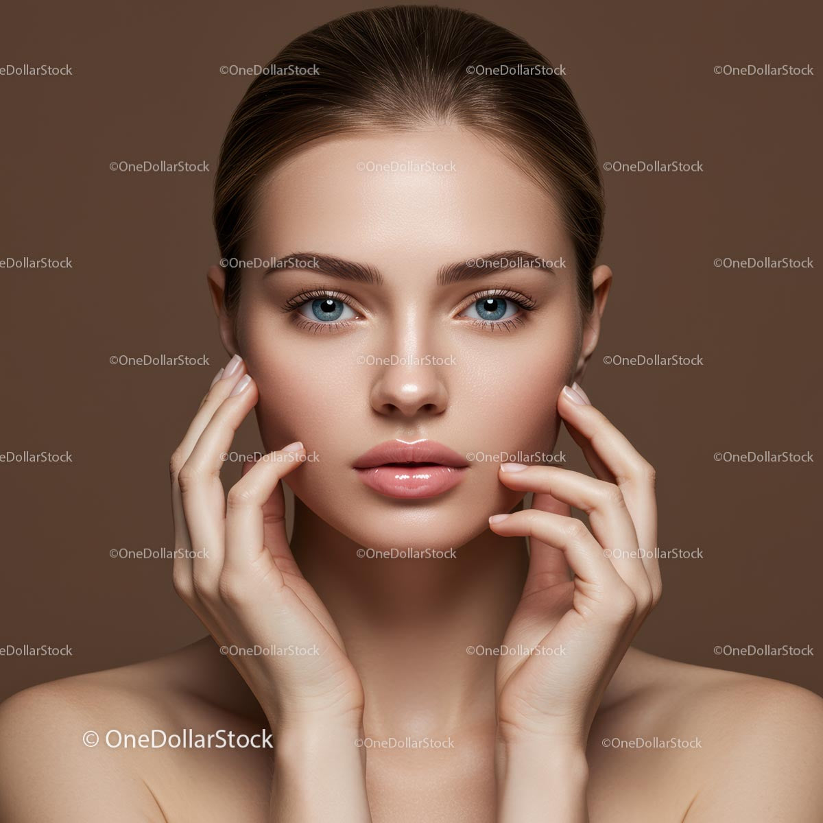 Elegant Portrait of a Woman with Flawless Skin