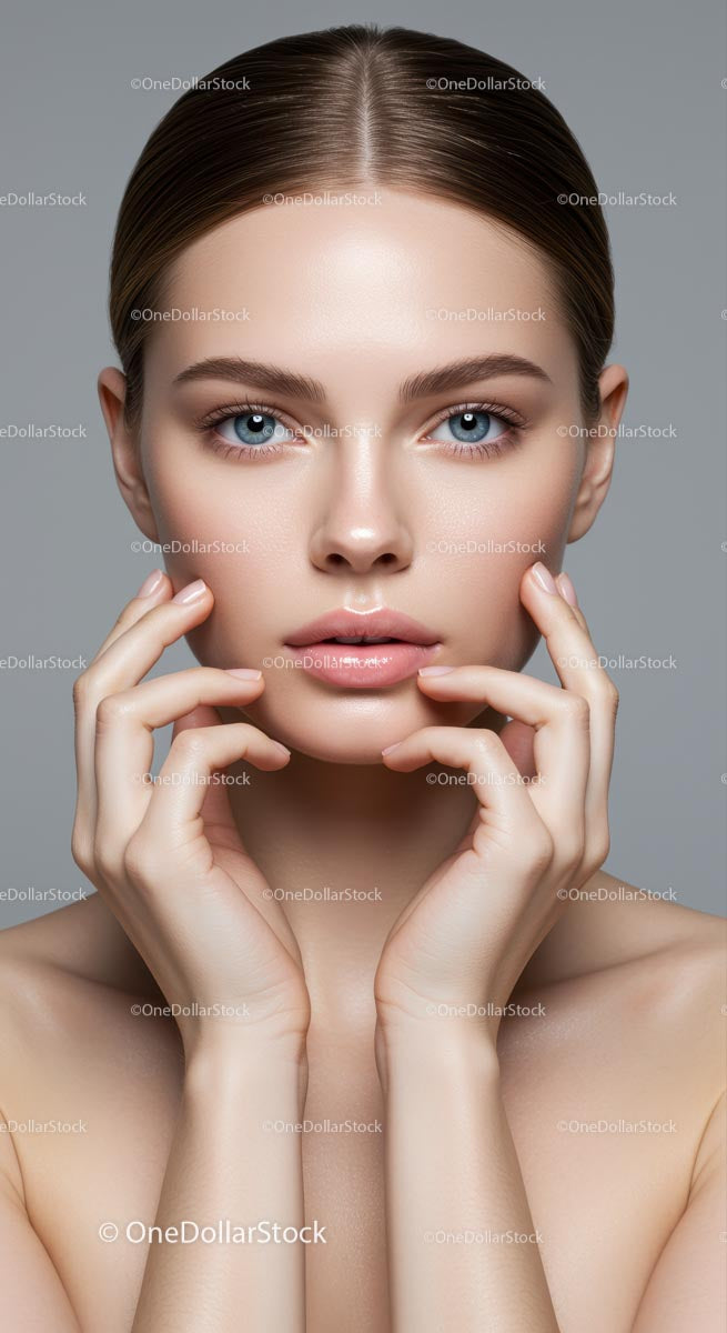Portret kobiety z nieskazitelną skórą z bliska