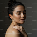 Serene Woman with Closed Eyes in Minimalistic Portrait
