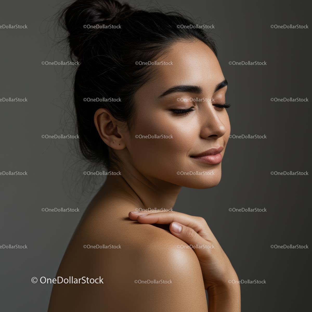Serene Woman with Natural Beauty and Elegance