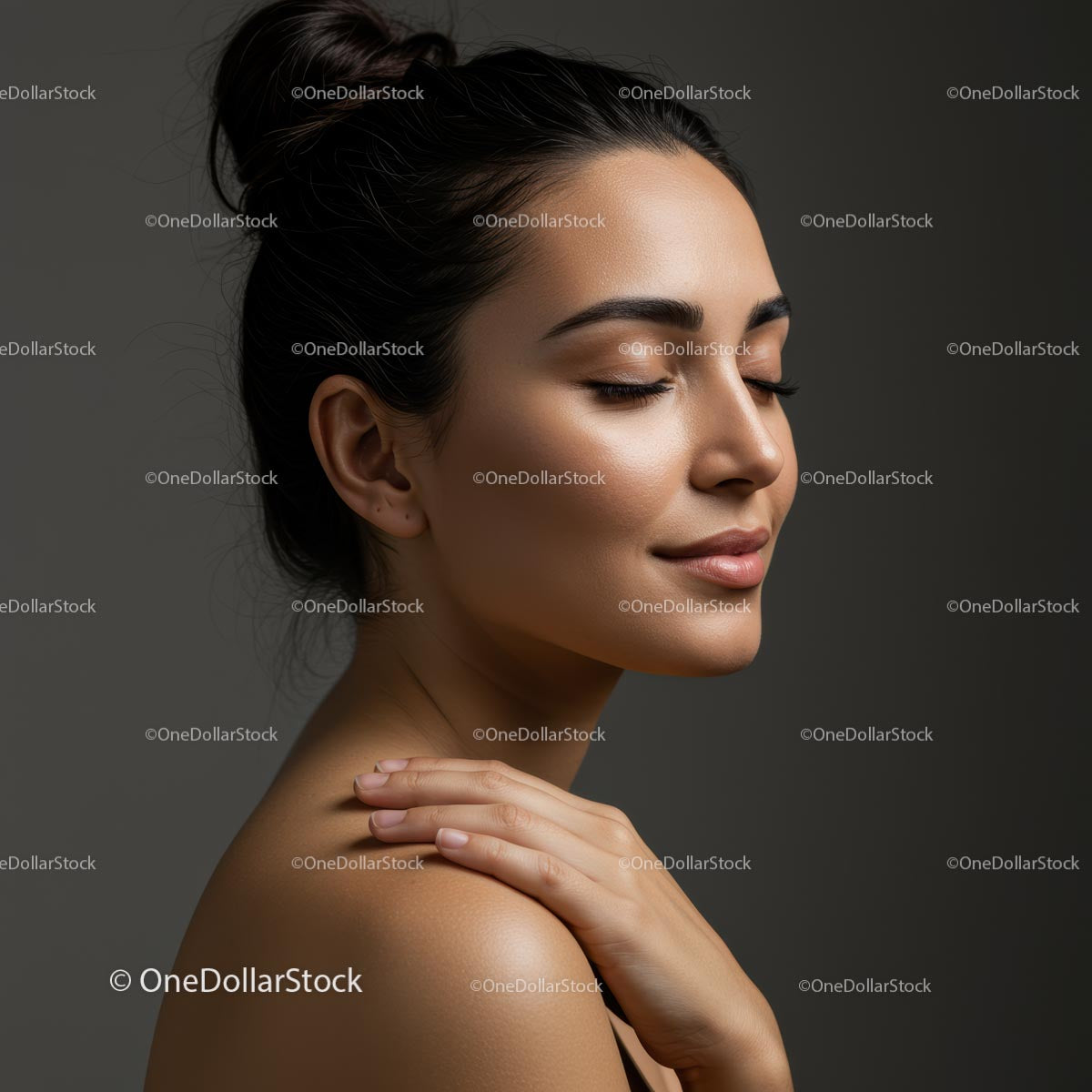 Serene Woman with Closed Eyes Embracing Calmness
