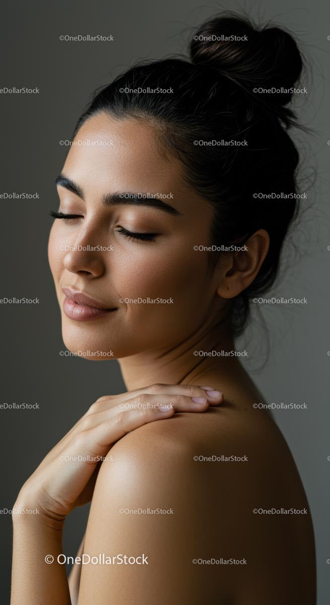 Serene Woman Embracing Tranquility with Closed Eyes