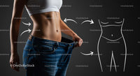 Slimming Transformation with Loose Jeans and Toned Abs
