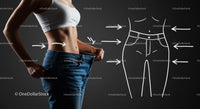 Fit Woman Displaying Weight Loss in Loose Jeans
