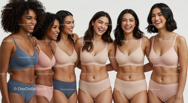 Diverse Group of Women in Comfortable Lingerie Laughing Together
