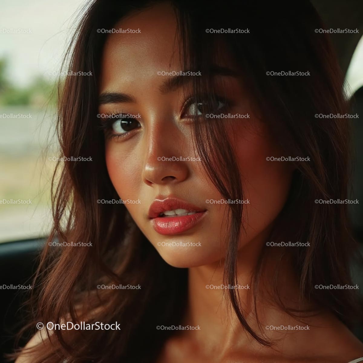 Close-Up Portrait of a Thoughtful Woman
