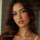 Portrait of a Woman with Brown Hair in Soft Lighting