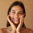 Smiling Woman with Natural Makeup and Radiant Glow