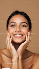 Smiling Woman with Radiant Skin and Natural Beauty