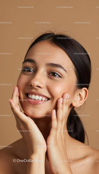 Smiling Woman with Glowing Skin and Joyful Expression