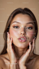 Youthful Woman with Flawless Skin and Natural Makeup