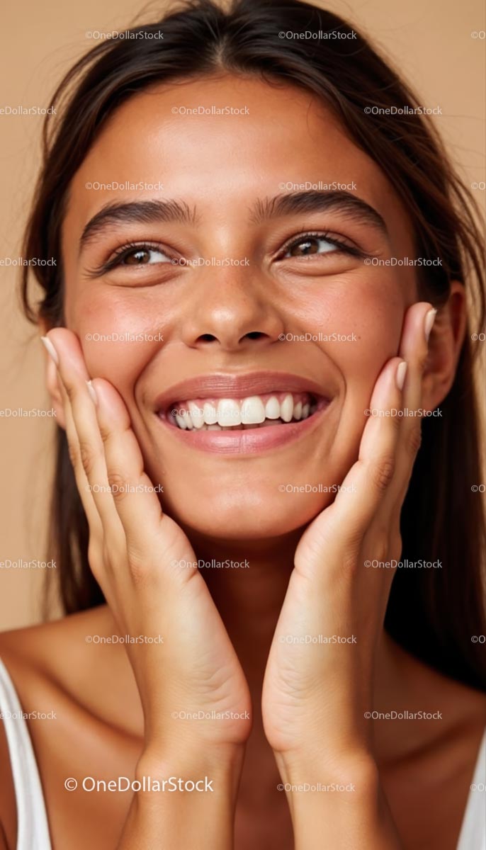 Radiant Smiling Woman with Joyful Expression
