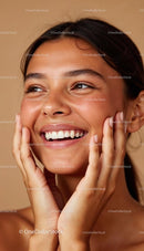 Joyful Woman with Radiant Smile and Healthy Skin