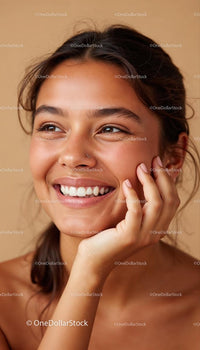 Smiling Woman with Radiant Smile and Healthy Skin